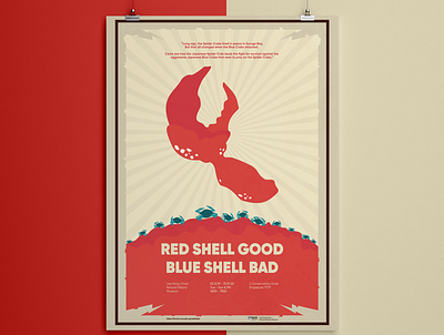 RED SHELL GOOD; BLUE SHELL BAD design graphic illustration poster propaganda typography visual communication