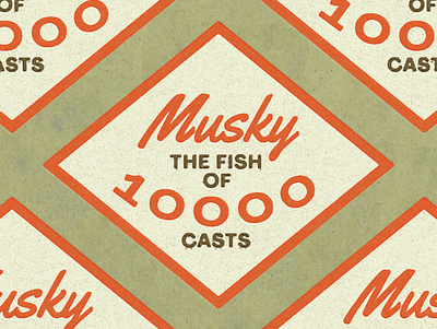 Musky 10K Casts badge design fish fishing logo musky outdoors print retro typogaphy vintage