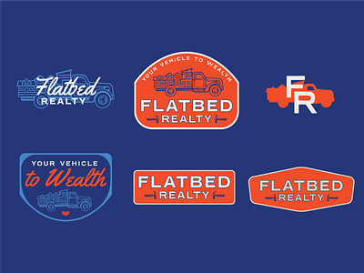 Flatbed Realty Branding branding construction design flatbed truck illustration logo realty retro truck