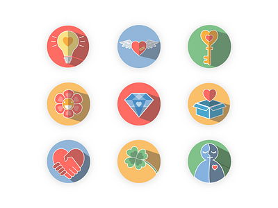 Personal Traits flat icons illustrations