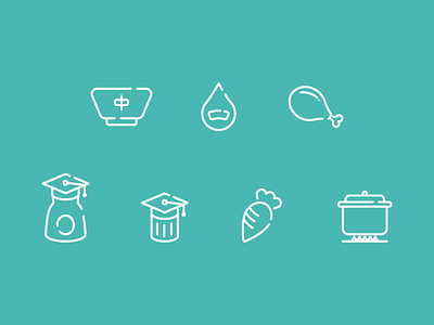Lineal Icons carrot cook flat food icons lineal meat ni sauce spice ui