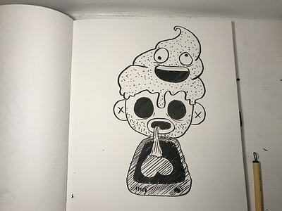 Inktober / 02 - Mindless drool inktober inktober2019 mindless phone poop