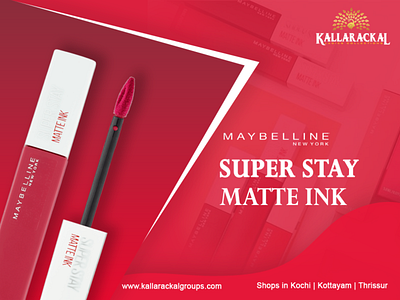 Maybelline Super stay matte ink Promotion Poster For Kallarackal branding design