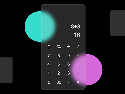 Glass morphism concept of calculator app