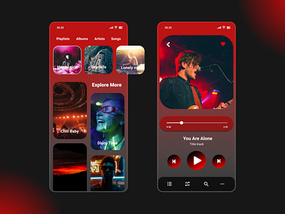 Music player App Concept 2021 design glass glassmorphism minimal mobile mobile app mobile ui mobileui music app music player trend2021 ui uidesign ux