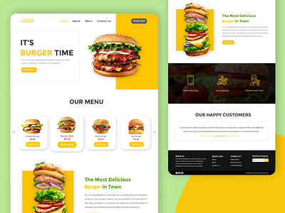 Burger shop landing page concept