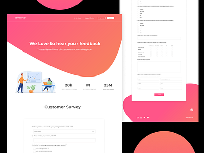 Customer Survey Form design figma landingpage minimal trend2021 ui ux webdesign