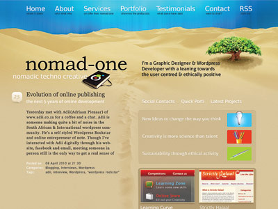 nomad-one.com redesign portfolio redesign wordpress