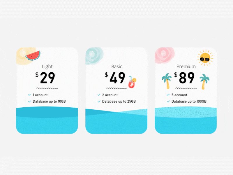 DailyUI30 Price daily 100 challenge daily ui daily ui 030 dailyui dailyuichallenge powerpoint powerpoint animation price price table wave animation