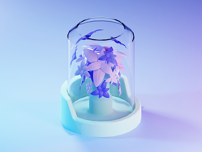 Plants in a glass 3d 3dcg aes aesthetic blender cg glass leaf leaves plants purple