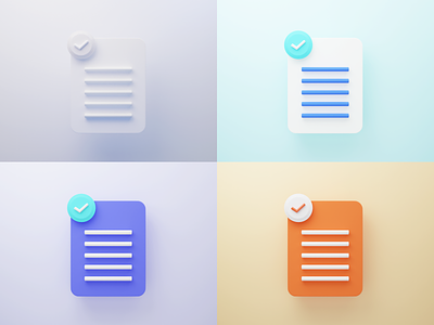 Checked document icons 3d 3d icon blender blender3d check checked document icons