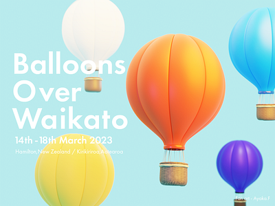 Balloons Over Waikato - Fan art 3d illustration balloon blender blender3d event fan art hamilton hot balloon new zealand waikato