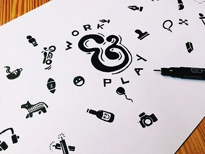 Icons & Type creative hand icons ink lettering life micron pen type typography