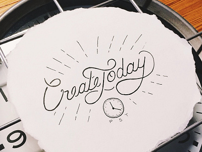 Create Today craft goodtype handlettering ink lettering moleskin pen process script sketchbook swash typography