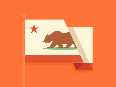 California Love bear cali california coast flag state west