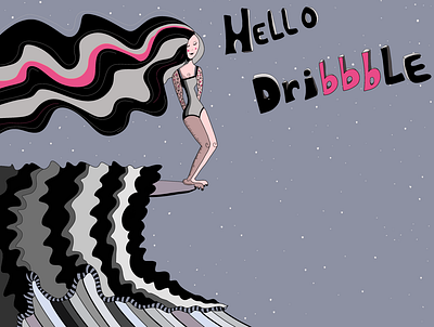 Hello Dribbble hello dribbble hellodribbble surf surf art surfdream surfillustration surfing