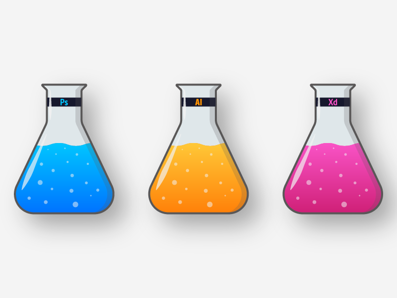 Design Chemistry illustrator photoshop xd app ui ux gradient minimal flat vector illustration design