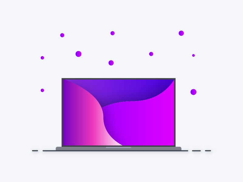 Laptop illustration gradient flat minimal vector illustration design