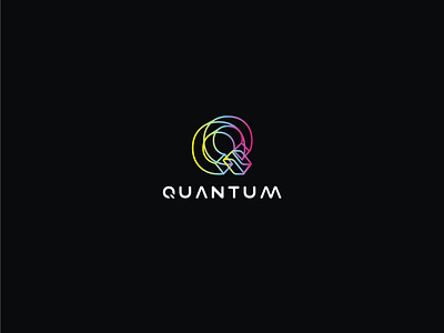 Quantum branding clean design icon identity lettering logo minimal type typography