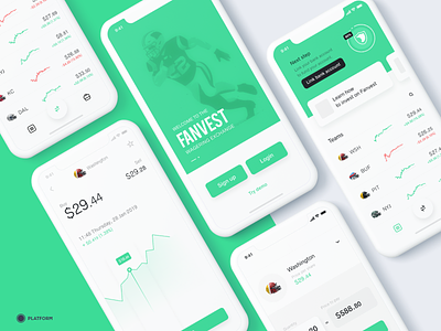 Fanvest - mobile app american football app design fantasy football fantasy sports football football app interface iphone mobile mobile app ui ux