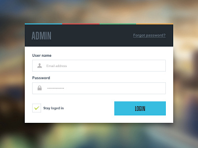 CMS Login admin background button checkbox clean cms design flat input login