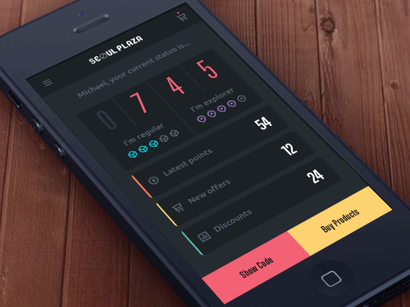 GIF: Menu animation animation menu navigation mobile loyalty app iphone video