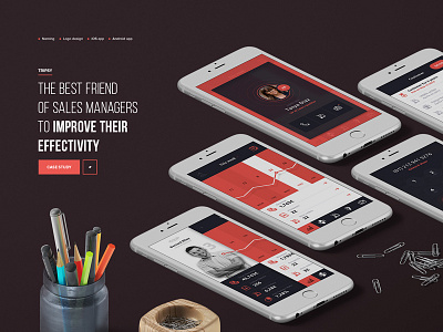 Sales Managers App app crm design flat manager mobile portfolio sales