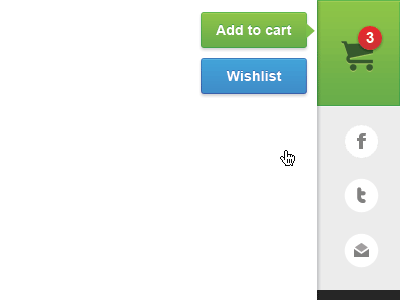 Shopping Cart (animation) animation button cart clean email facebook share shopping twitter wishlist