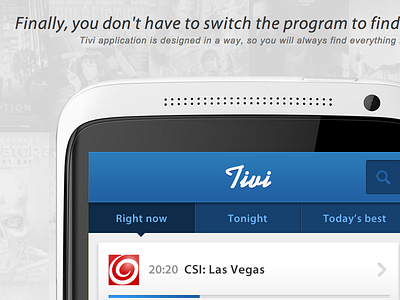 Case Study for Tivi mobile app android blue case study iphone mobile navigation project search