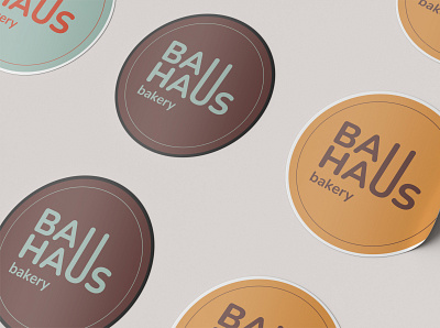 Stickers for bakery "Bauhaus" advertisign bakery bakery branding branding bread design graphic design logo mockup stickers ty typography vector