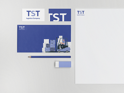 Graphic identity for logistics company "TST" branding company design documents graphic design logistics logo typography vector