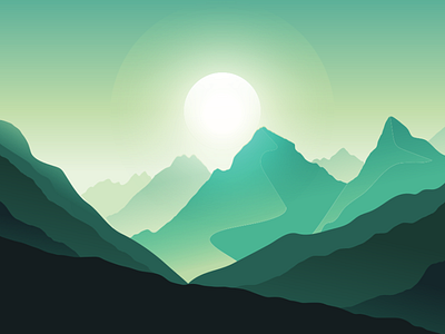 Landscape Mountain Winter Illustration beautiful coloring design digital art gradient graphic design green gunung illustration inkscape landscape landscape illustration linier mountain mountain winter salju scenary splash screen winter winter season