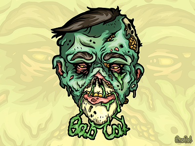 Zombie head illustration sticker stickerdesign stickers walking dead zombie zombie head