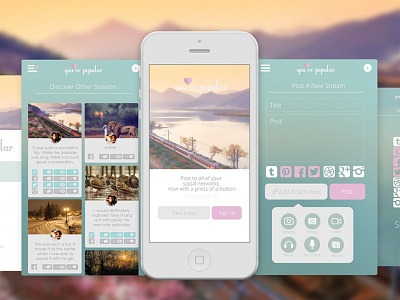 YourePopular Mobile Application 3d application interface mobile popular social socialnetworks teenager ui webdesign yourpopular
