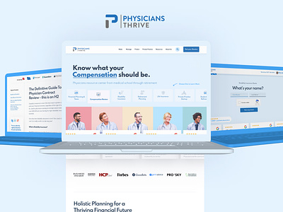 Physicians Thrive Redesign - Massive content-forward site blog branding content design doctors health health care images journal landing page stock images ui webflow website