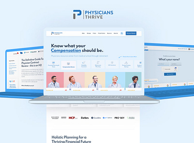 Physicians Thrive Redesign - Massive content-forward site blog branding content design doctors health health care images journal landing page stock images ui webflow website