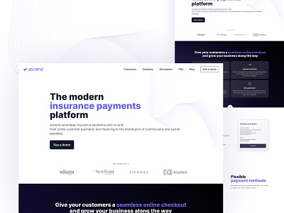 Webflow Dev Project for Ascend (Announces $30M Series A too!) animation hero landing page line graphic lines modern modern layout purple sections ui webflow website