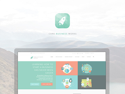 Core Business Works Branding branding desktop application learning learning management system logo mountains rocket startup