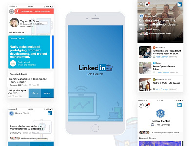 Linked In Job Search App High Fedelity Promo Sm app ios job search jobs light linked in linkedin linkedin job linkedin redesign mobile redesign responsive