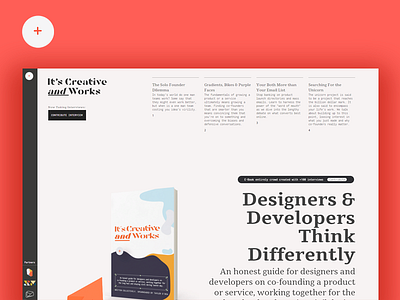 Creative and Works Book Home Page and brand