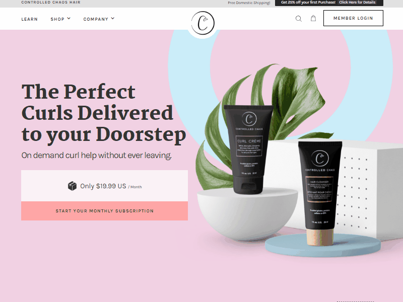 Controlled Chaos Subscribe Promo 2 subscribers subscription subscription box landing page ui landing design product mockup product mockup landing page landing page