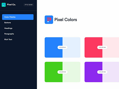 Pixel Co. Brand 2019 - Colors branding design front end back end design agency design logo design logo artist design system logo logo guide style guide ui