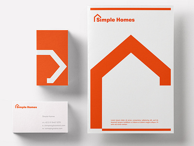Simple Homes Identity business card mock mockup mockup design simple business card simple clean interface simple design simple homes