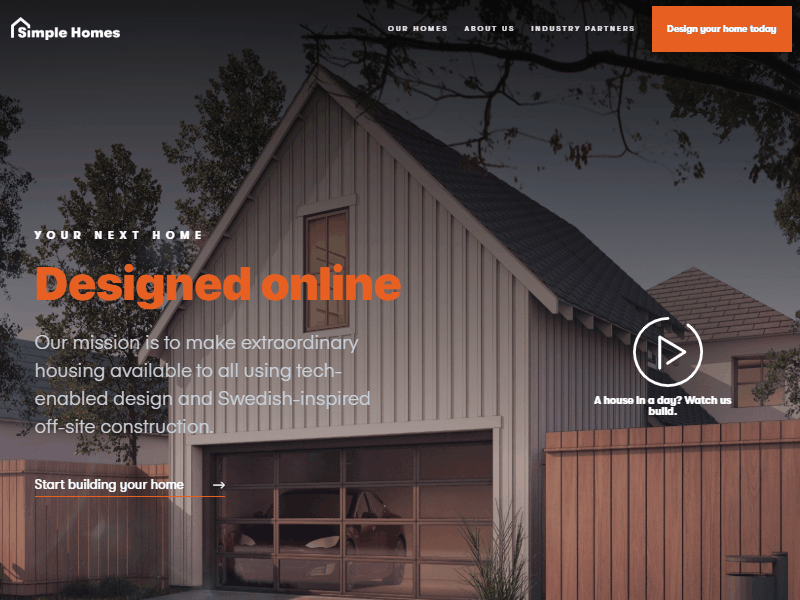 Simple Homes Live animation blog branding design hover illustration landing page ui vector website