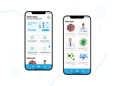 Appointment App android app app design app ui appointment appointment app counter detail page discover doctor home page home screen illustration ios app mobile app timer ui ui design ui ux virus