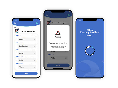Appointment Finder App app design app ui appointment card flow illustration loading mobile app mobile app design new popup ui ui ux user experience user interface warning