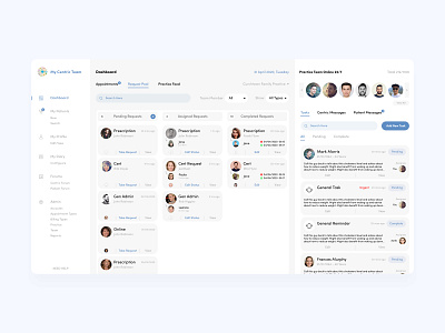 Appointment WebApp appointment assign cards chat room dashboard patients pending request schedule ui ux users web app web ui webapp webapp design website design
