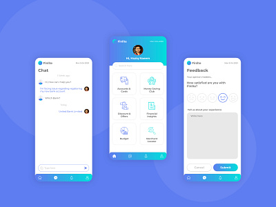 Banking App android app app design app ui bank banking banking app card chat design feedback gradiet home page icons illustration ios mobile app ui ui ux