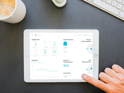 IOT Home Appliance Tab App app design app ui appliance appliances fan graphic design home appliance internetofthings iot light mobile app tab app tablet temperature ui ui ux