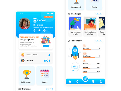 Kids Parents App app design app ui challenges children colorful gradient graphic design home icons illustration kids kids app mobile app new app parents performance ui ui ux vector